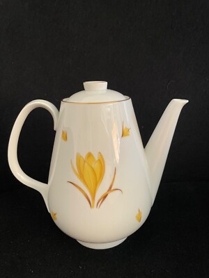 Vintage Rosenthal Selb Plossbelg  Easterling Germany Golden Crocus Coffee Pot