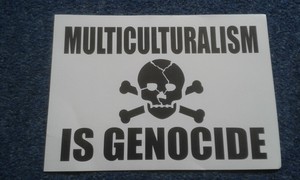 MULTICULTURALISM-IS-GENOCIDE-activist-pack-leaflets-stickers-wristbands-stamp