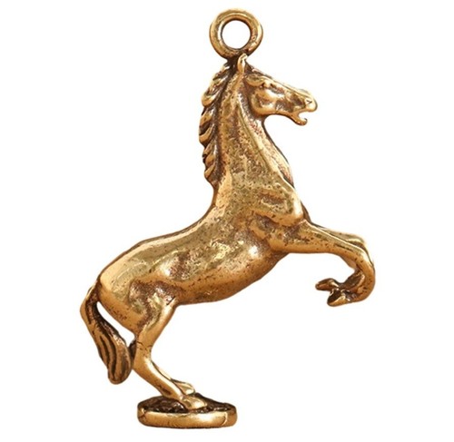Solid Brass Horse Keychain Keyring - Foto 3 di 4