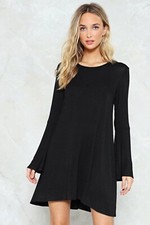Black Mini Dress Long Sleeve Casual Dress