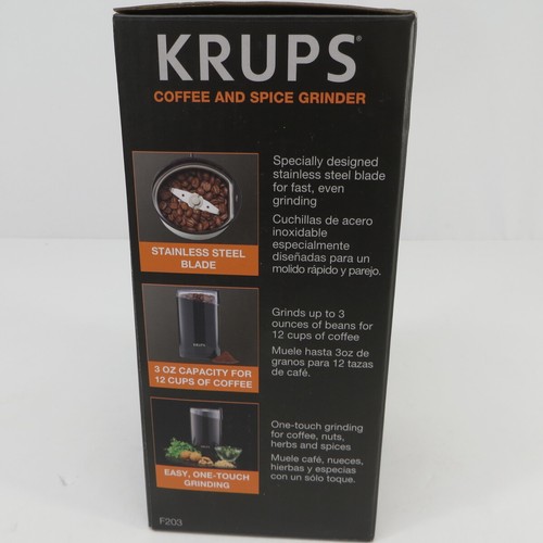 KRUPS F203 Fast Touch Electric Coffee/Spice Grinder Stainless Steel