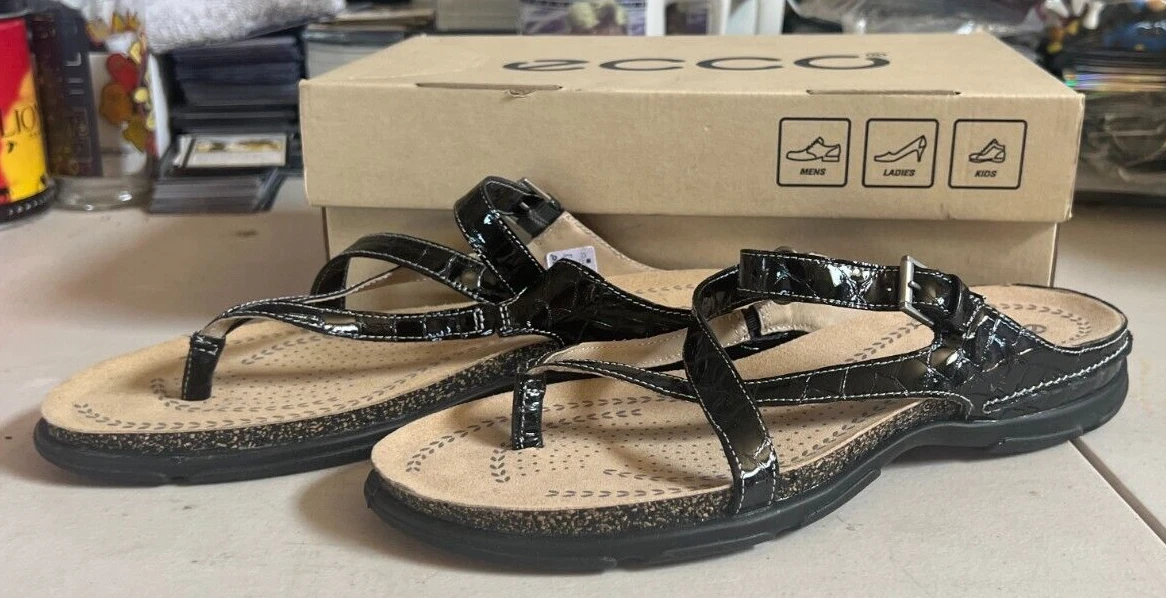 Ecco sandalo nero living tanga EU 42 US 11 11 5 h50