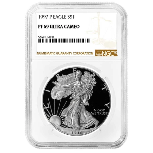 1997-P Proof $1 American Silver Eagle NGC PF69UC Brown Label