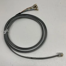 6ft Flat Gray RJ25 Male Plug to Loose Wire Cable with Spade/Fork Terminals