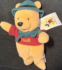 WDW Disney World 2000s Wilderness POOH w/ Hat  Scarf 8" Bean Bag Plush MWMT
