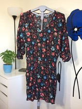 Forever 21 Floral Print Mini Dress Size M Long Sleeve Contemporary Series