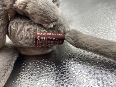 TY Beanie Baby - Fairchild the Cat 1993 Retired Gray Cat Collar