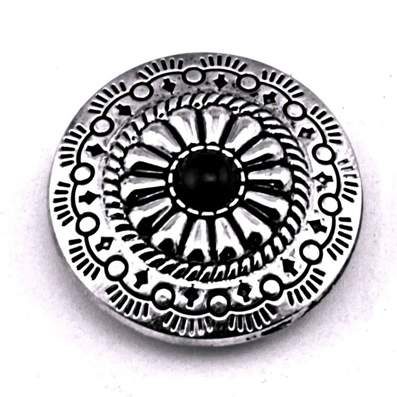 12pcs Turquoise Bohemian Style floral silver Western leathercraft manship finely - Image 3 of 4