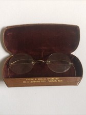 Vintage Gold Filled Glasses Frameless Round Saginaw Mich.
