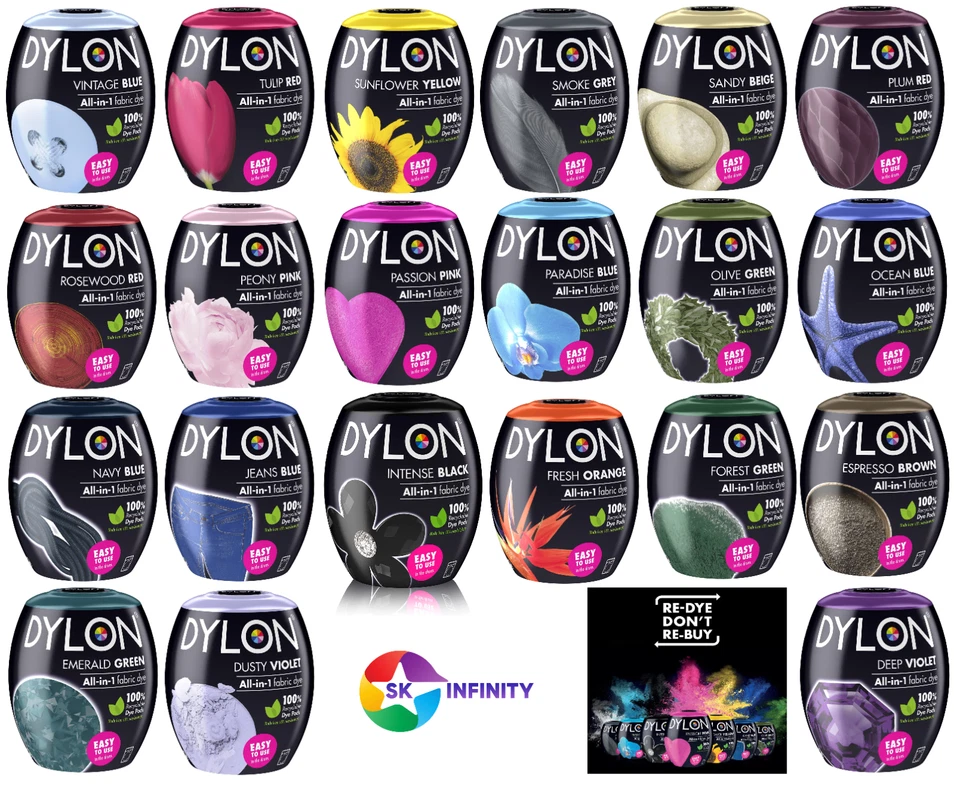 DYLON Cialda Colorante per Tessuto Lavatrice per Vestiti e Arredi Morbidi, 1pz da 350g