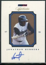 2007 TRISTAR  Autographs Blue #56 Jonathan Herrera Rookie Card RC /250