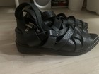 Acne Studios Lenna Strappy Wedge  Sandals  Pebbled leather sz 40 Black 9US W/bix — photo 6