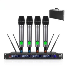 Professional 4-Channel Wireless Microphone System in Aluminum Flight Case