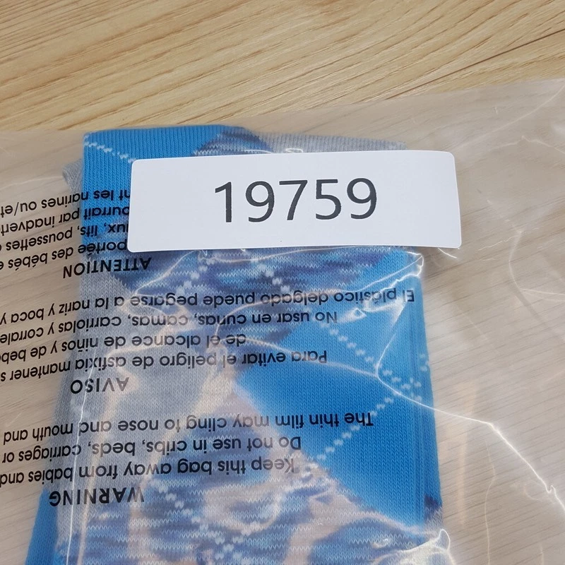 BLOOMINGDALES MENS STORE Crew Socks Sz 10-13 Blue Gray Argyle Diamond Cotton - Image 3 of 3