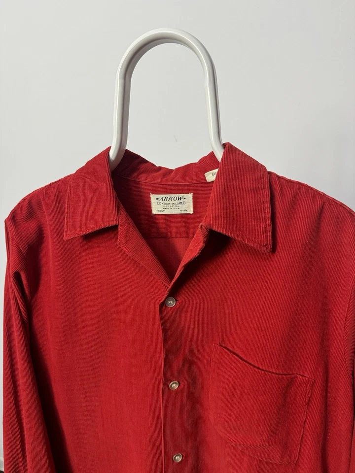 Vintage 60's Arrow Contour Tailored Corduroy shirt M 15-15 1/2 p2p 22 made in US - Image 3 of 4