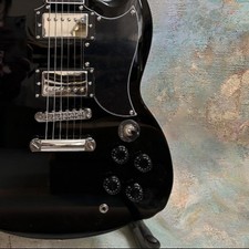 USA Shipment Custom SG Gloss Black Electric Guitar Chrome Hardware