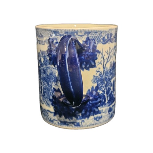 An Antique Over Sized (1.75 Pint) Victoria Ironstone Mug Blue & White - Picture 5 of 9