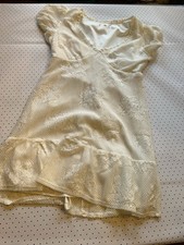 Cream Lace Babydoll Dress Cottagecore Fairycore Romantic Mini Large