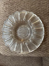 PRO-TEC-TO Patented Safety Ashtray Green Depression Glass Ash Tray Uranium Glass