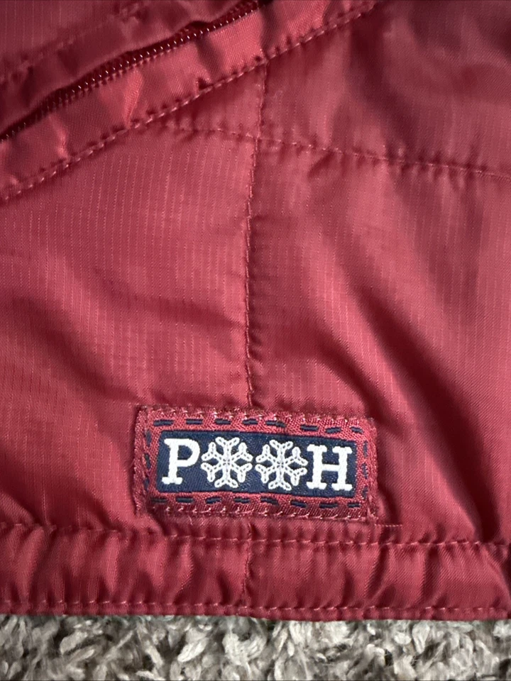 Chaleco acolchado rojo invierno vintage años 90 Disney Winnie The Pooh pequeño bordado Foto 2 de 4