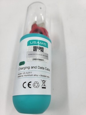 2x USAMS USB-Lig.htn.ing Kabel 1m Rot 2A für iPhone geflochten 1Stk/6,65 _0.05_5