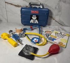 Fisher-Price Medical Doctor Kit 2000  s BLUE CASE Lots Of Pieces Very Nice 