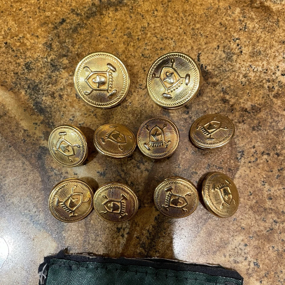Ralph Lauren Brass USA Gold Blazer Lot 10 Replacement Buttons Set Suit shield - Image 2 of 4