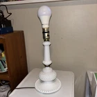 Vintage Hobnail Milk Glass Electric Table Lamp