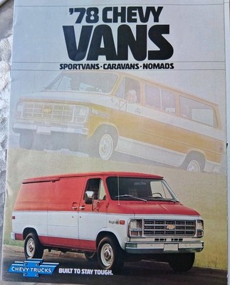 1978 Chevy Vans Sportvans Caravans Nomads Sales Brochure Great Pictures Colors