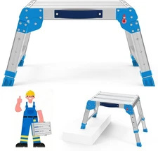 600lbs Work Platform, Foldable Step Stool with One-Click Folding