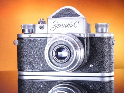 Zenit Vintage 1950s USSR Zenit-S (C) SLR Camera 50mm f3.5 Lens, Case #58130281