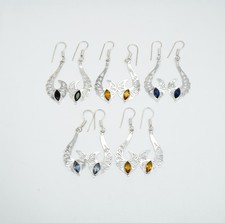 Wholesale 5PR 925 Silver Plated Iolite Citrin...