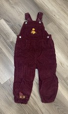 Vintage 90s Disney Store Red Corduroy Winnie The Pooh Overalls 18-24 Months 2T