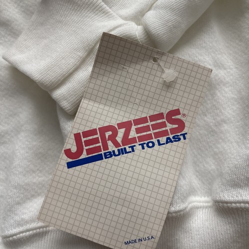 Vintage Jerzees Sweatshirt Size L 42-44 Pullover Crewneck Made In USA White NOS - Picture 2 of 12
