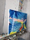 Original Abstract Seascape Painting Canvas Neo Expressionist Art Decor 11x14 — photo 6