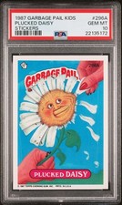 PSA 10 GEM MINT 1987 Topps Garbage Pail Kids OS8 296A PLUCKED DAISY STICKER CARD