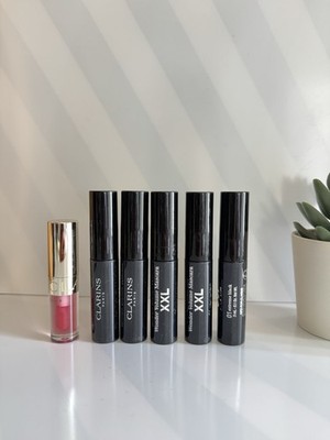 5x Clarins Wonder Volume Mascara XXL 0.1oz + Clarins Lip Comfort Oil #04 pitaya