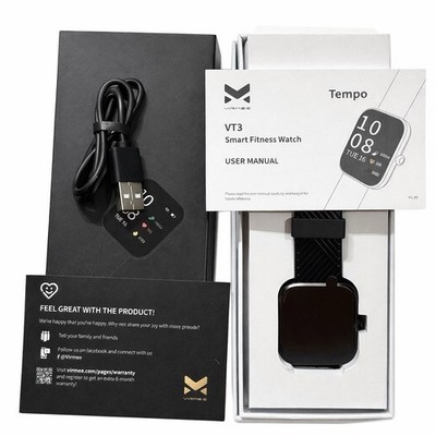 Virmee Tempo VT3 Smart Watch Bluetooth Calls Fitness Tracker Black ~ New