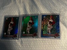 2022 Bowman 1st Edition Christian Roa 2 Sky Blue Foil + Blue shimmer 1st Bowman