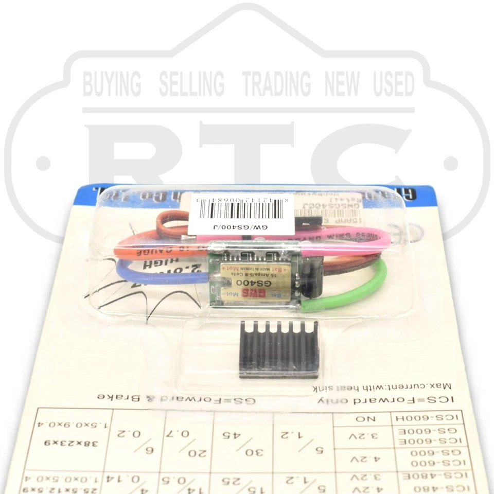 GWS GS-400 J Speed Controller with Brake Hobby RC - Image 3 of 4