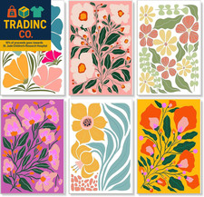 6 Pack Paint by Numbers Kit for Adults Beginner 8X12 Inch, Flowers Adult Paint b