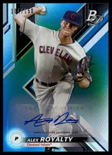 2019 Bowman Platinum Alex Royalty Top Prospects Auto Blue /150 Indians