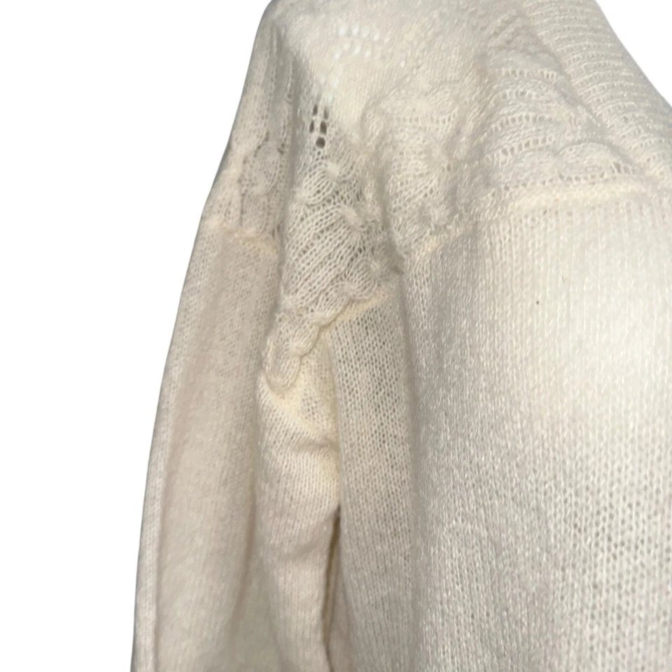 Cárdigan suéter Belle Du Jour para mujer Plus 2X marfil manga larga frente abierto Top Foto 3 de 4