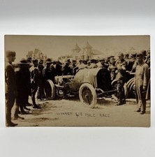 RPPC WWI AEF 1919 La Baule France 49 Mile Race Winner Military Crowd Auto Casino