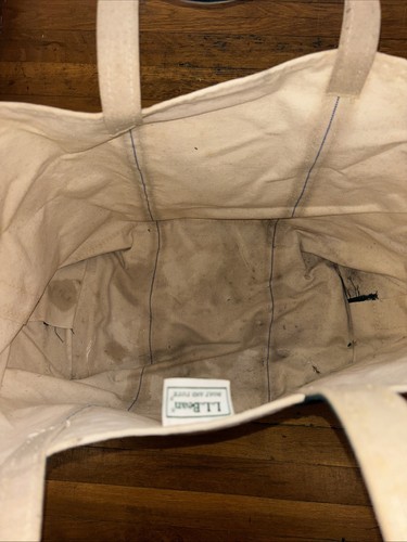 De colección 80-90s LL Bean Boat and Tote Lona Hecho en EE. UU. Verde Tostado Caqui Grande XL - Imagen 2 de 7