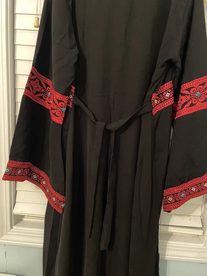 Mujer Bordado Tatreez Abaya Thobe Árabe Palestino Jordania Talla 3 L/xl Foto 4 de 4