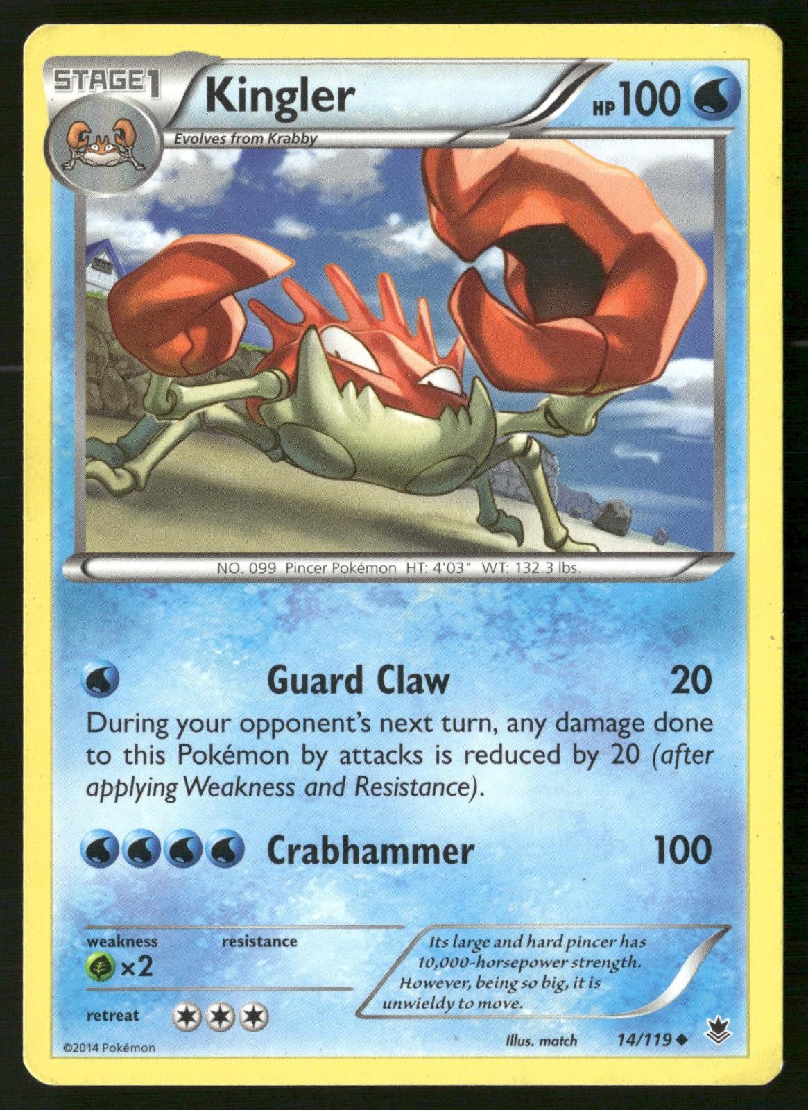 Kingler 14/119 Uncommon Phantom Forces Pokemon MP