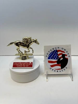 Kentucky Derby Horse Racing Trophy Award FREE  Engraving *Support the Vet*