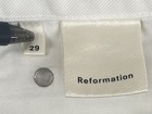 Reformation Jeans Mid-Rise Crop Flare Raw Hem Size 29 White Button-Fly Coastal — photo 10