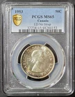 Canada 50¢ 1953 Large Date, No Strap - PCGS MS65